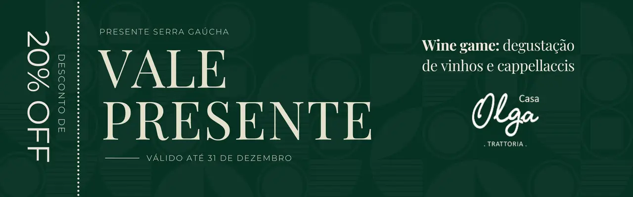 Cover - Vale Presente - Wine game: degustação de vinhos e cappellaccis na Casa Olga