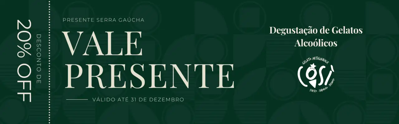 Cover - Vale Presente - Degustação de Gelatos Alcoólicos na Così Gelato Caminhos de Pedra