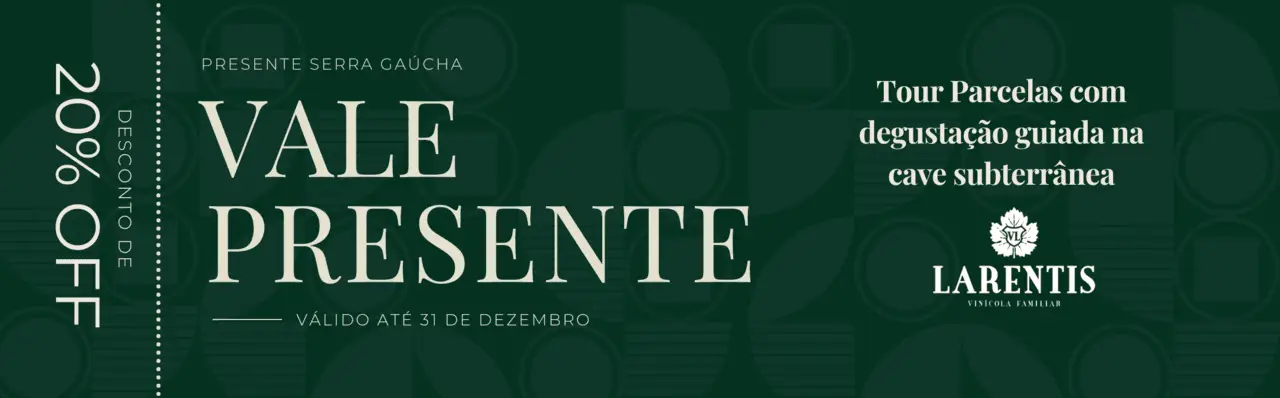 Cover - Vale Presente - Tour parcelas com degustação guiada na cave subterrânea da vinícola Larentis